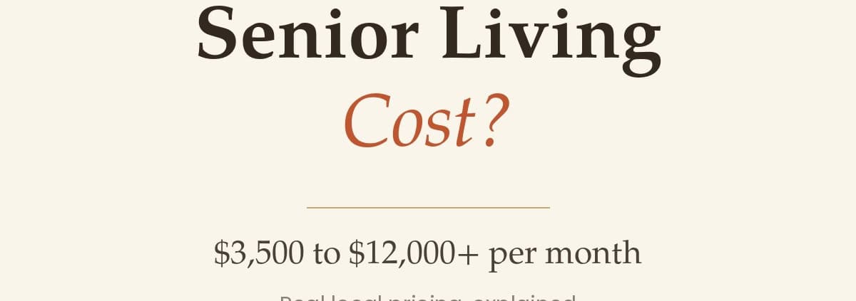 What does senior living cost? Walnut Creek and the East Bay: $3,500 to $12,000+ per month. Real local pricing, explained.