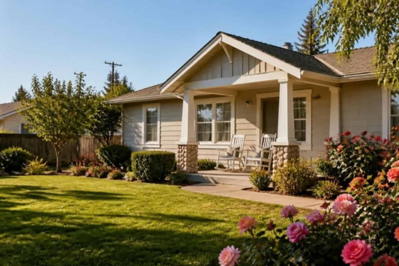The front of a small licensed board and care home on a quiet Bay Area street