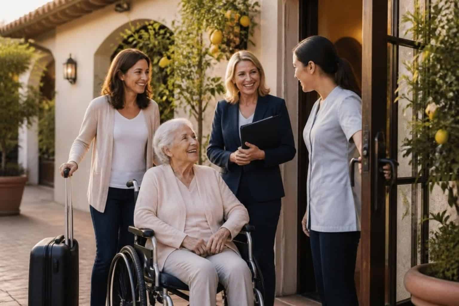 A Neighborly advisor talking with a resident in a community lounge