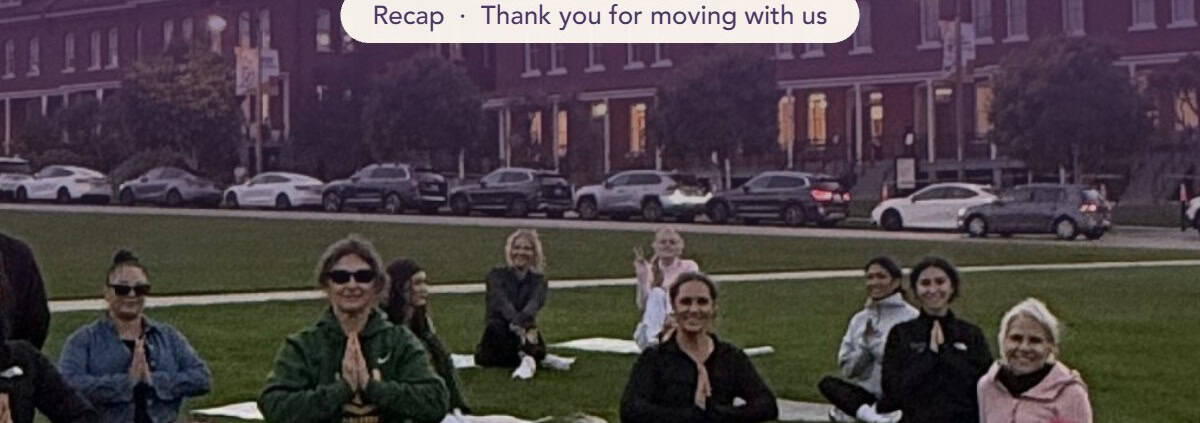 Yoga in the Park recap cover: Neighborly Senior Placement group yoga at the Presidio for the Walk to End Alzheimer’s